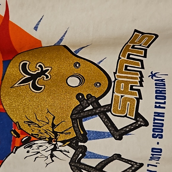 SUPER BOWL XLIV 44 Colts Saints short sleeve graphic tee 2010 NFL Lg So. Florida - Picture 8 of 9
